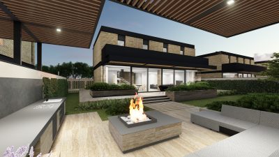 Terasa exterioara cu foc